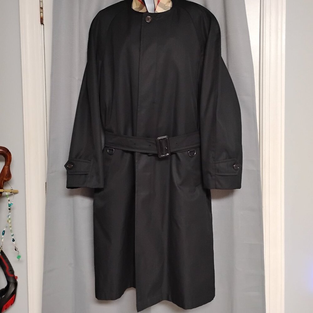 ❤️MENS BURBERRY Black Nova Check with Zip Liner and Belted Trench  Size 54 US 44